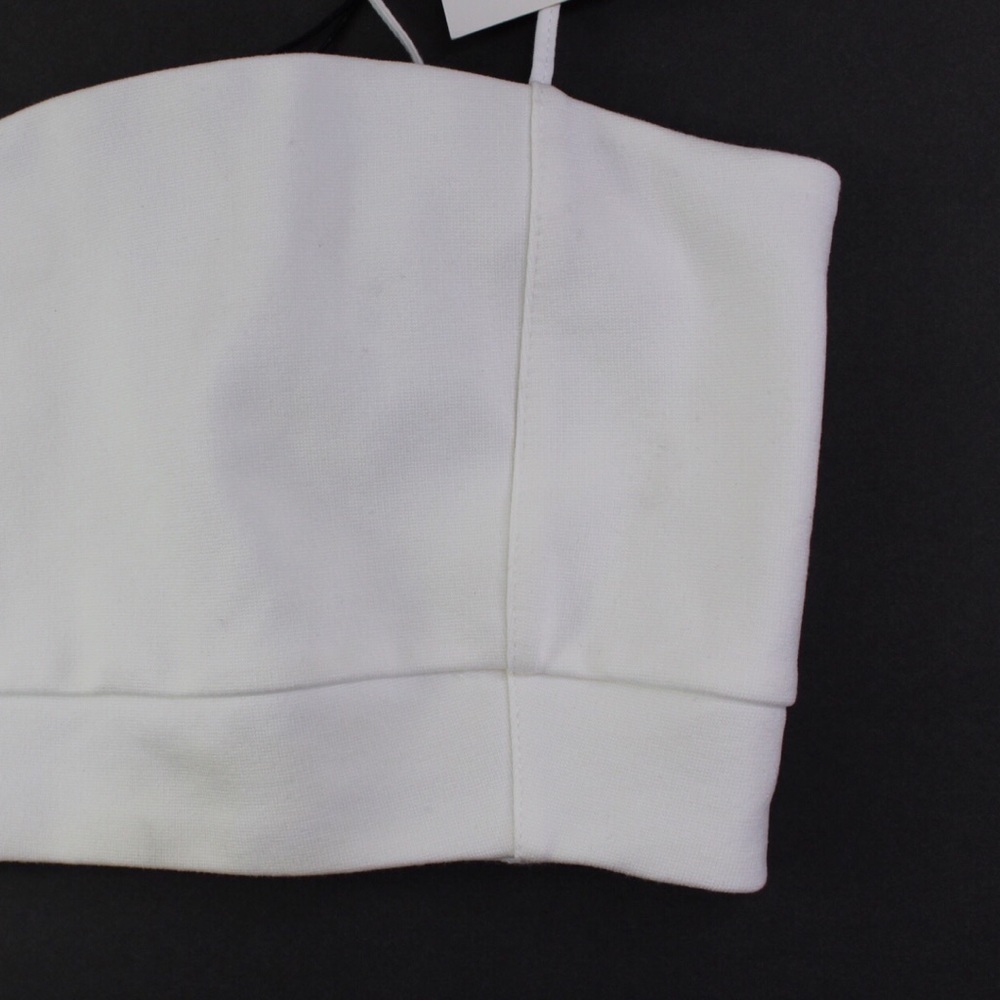 Zara New White Strappy Tube Cropped Top Small - Picture 4 of 8